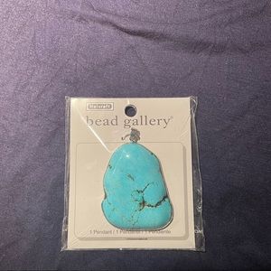 New Turquoise dyed howlite drop